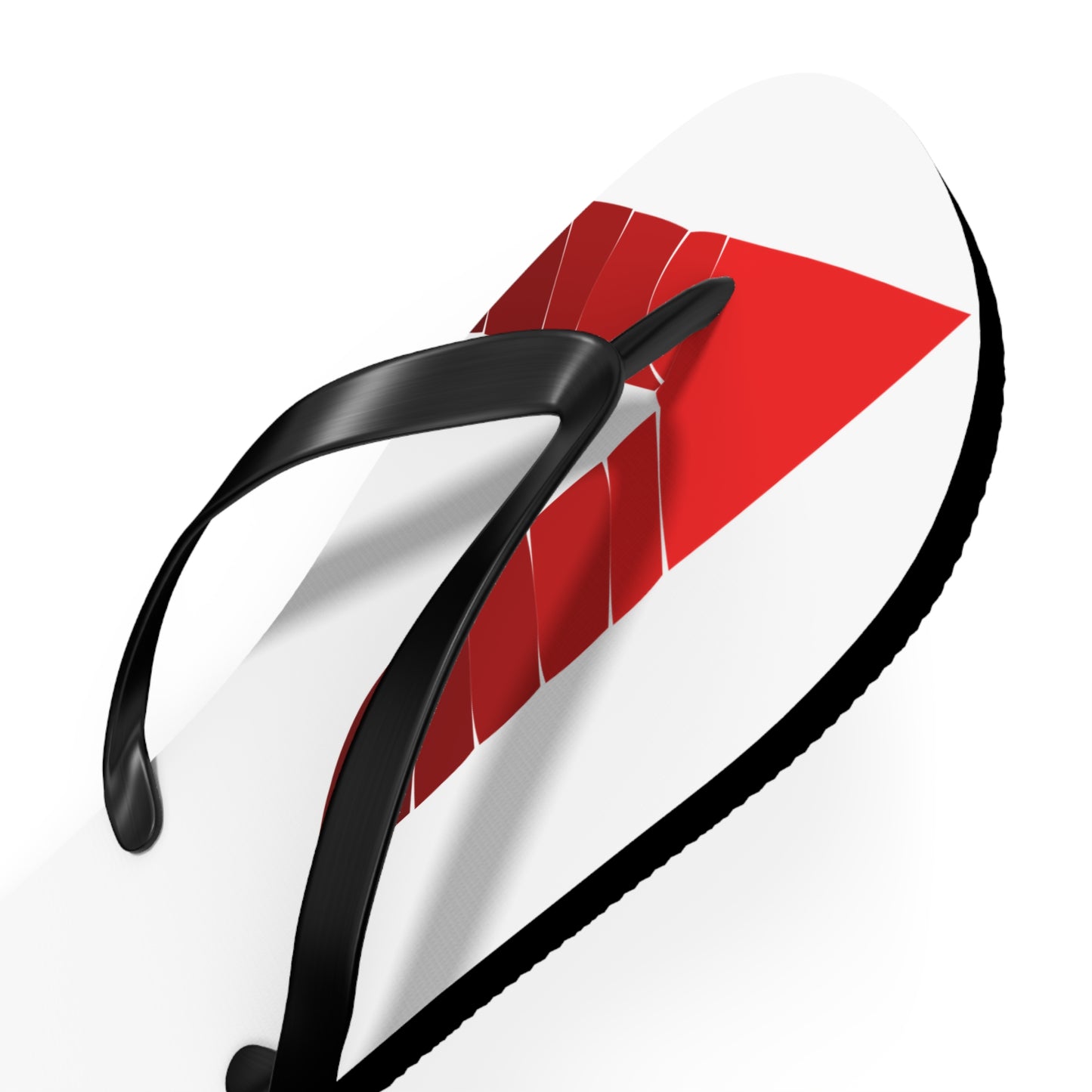 Red Tropical Leaf Flip Flops — Beach Sandal with Bold Palm Design