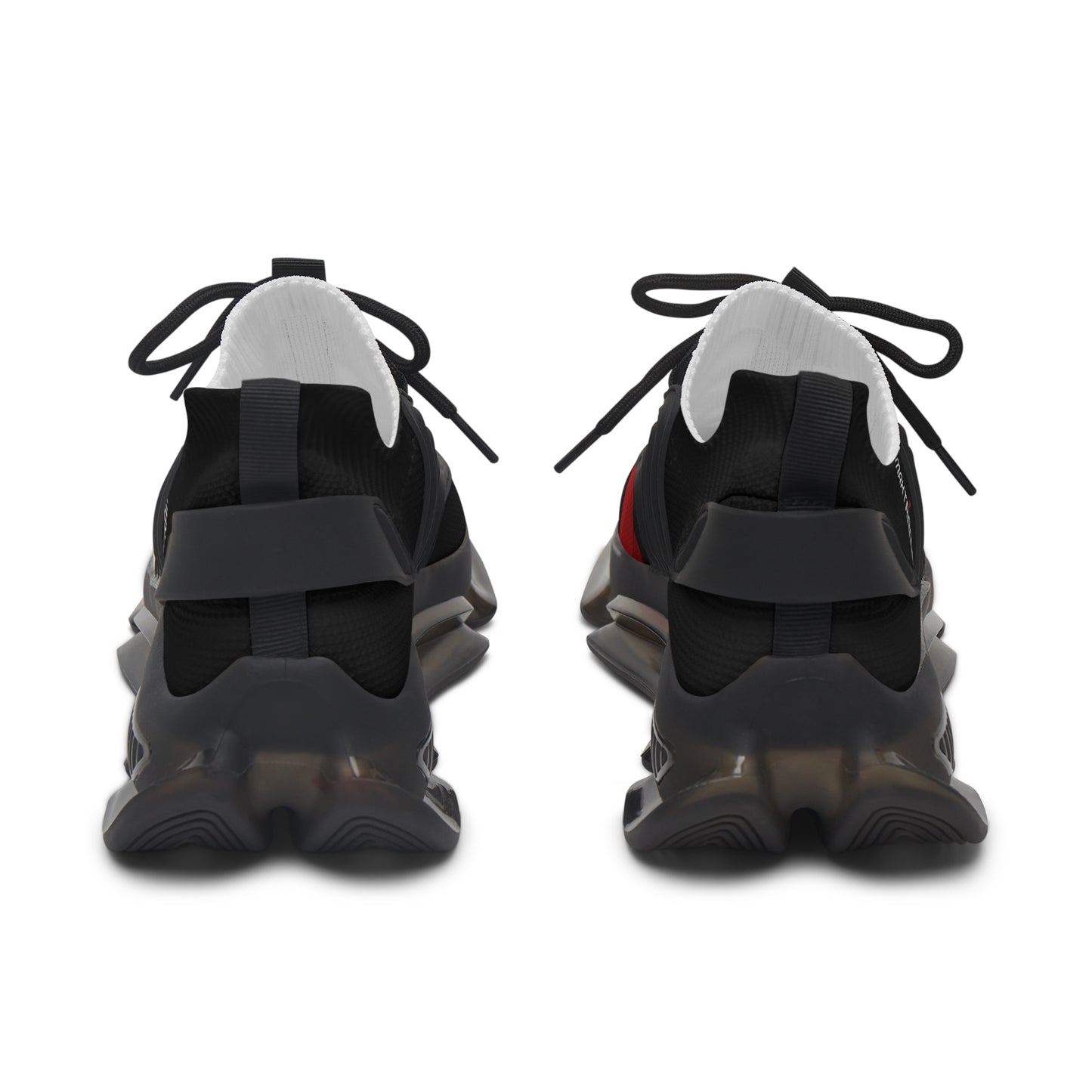 Women's Red & Black Mesh Sneakers — Lightweight Breathable Athletic Shoes